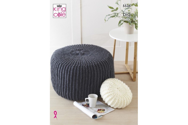 Pouf & Cushions Knitted in King Cole Big Value Big - 5536