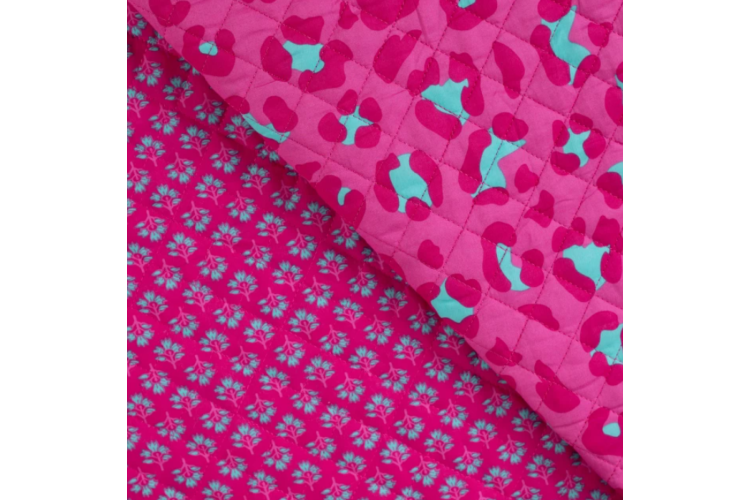 Pre Quilted Print Diamond Leopard 100% Cotton 140cm