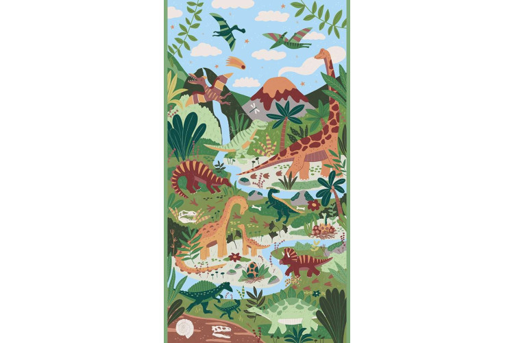 Prehistoric by Makower UK - Panel 60cm x 112cm 100% Cotton