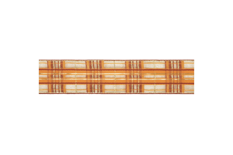Premium Wire Edge Ribbon 38 mm - Autumn Tartan