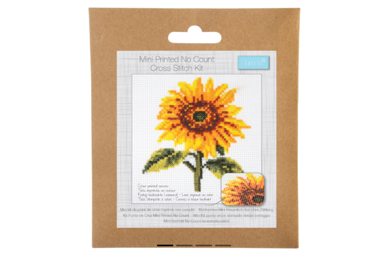 Printed Cross Stitch Kit Sunflower