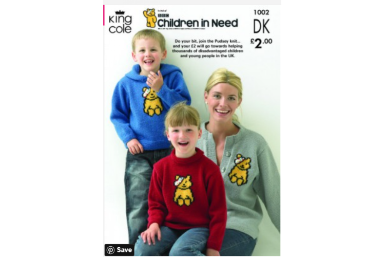 Pudsey Bear Sweaters and Cardigan Knitted with Big Value DK 1002