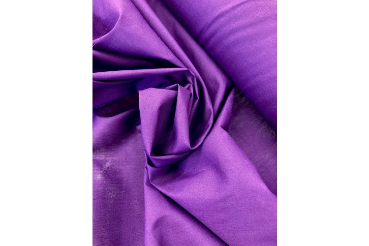 Purple Polycotton 112cm Wide 80% Polyester, 20% Cotton