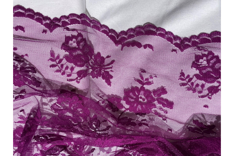 Purple Scalloped Edge Lace