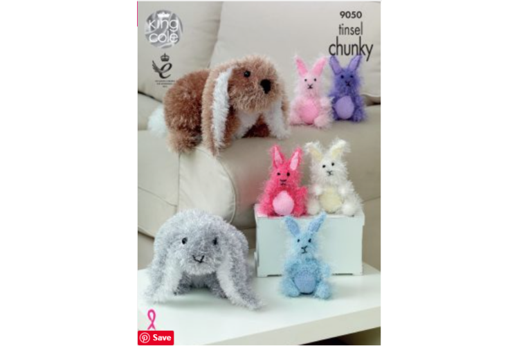 Rabbits Knitted with Tinsel Chunky - 9050