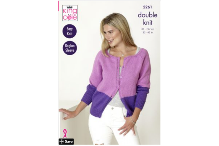 Raglan Cardigans Knitted in Big Value DK 50g - 5261