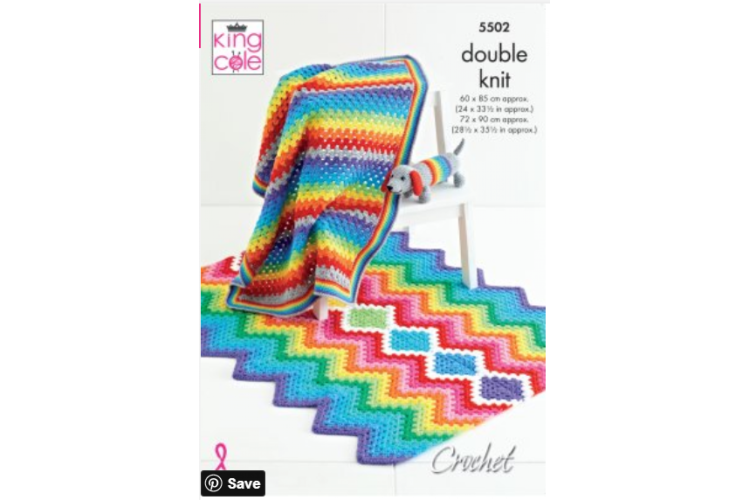 Rainbow Baby Blankets & Toy: Crocheted in Big Value DK 50g - 5502