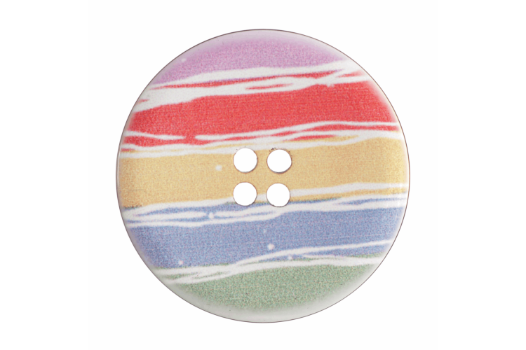 Rainbow Stripe Resin, 23mm 4 Hole Button