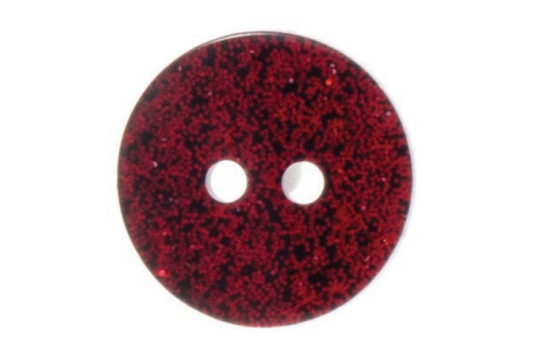 Red Glitter Resin, 18mm 2 Hole Button