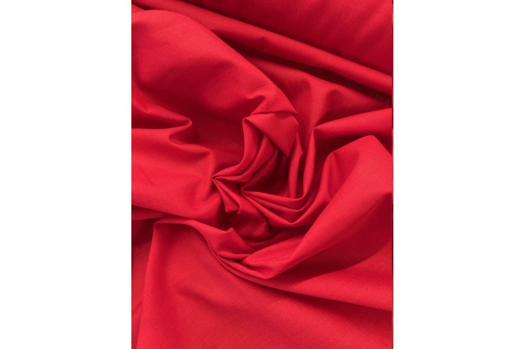 Red Polycotton 112cm Wide 80% Polyester, 20% Cotton