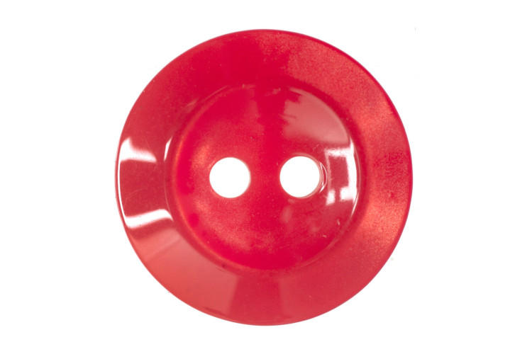 Red Polyester, 19mm 2 Hole Button