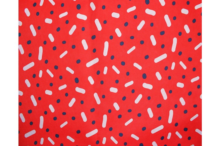Red Sprinkles 100% Waterproof 100% Polyester 147cm Wide