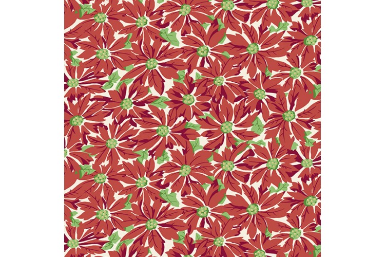 Retro HoHo by Renee Nanneman - Poinsettias 112cm Wide 100% Cotton 