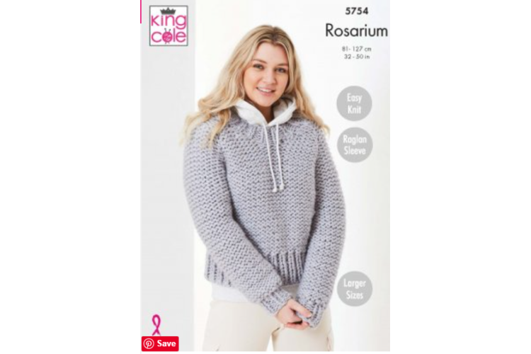 Round & Stand Up Neck Sweaters: Knitted in Rosarium Mega Chunky - 5754