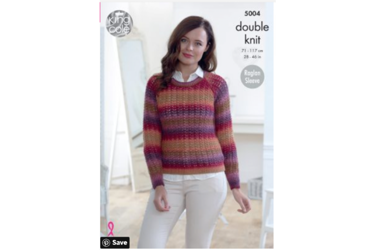 Round & V Neck Sweaters Knitted in Riot DK 5004