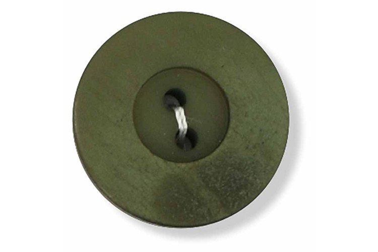 Round Thick Rimmed Button Green 22mm 2 Hole