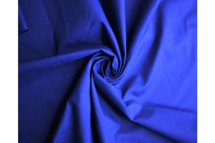 Royal Blue Polycotton 112cm Wide 80% Polyester, 20% Cotton