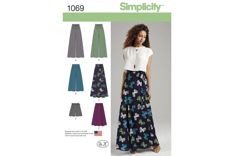 S1069 Misses' Wide Leg Trousers or Shorts & Skirts in 2 Lengths