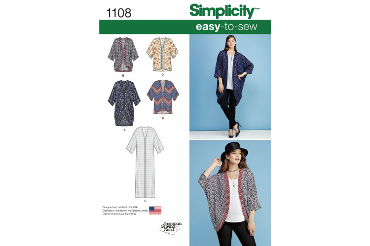 S1108 Misses' Kimono's in Different Styles