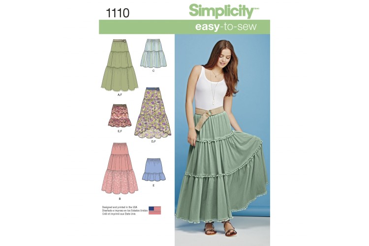S1110 Misses' Tiered Skirt with Length Variations