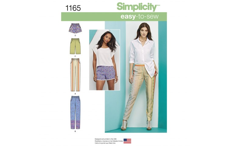 S1165 Misses' Pull-on Trousers, Long or Short Shorts