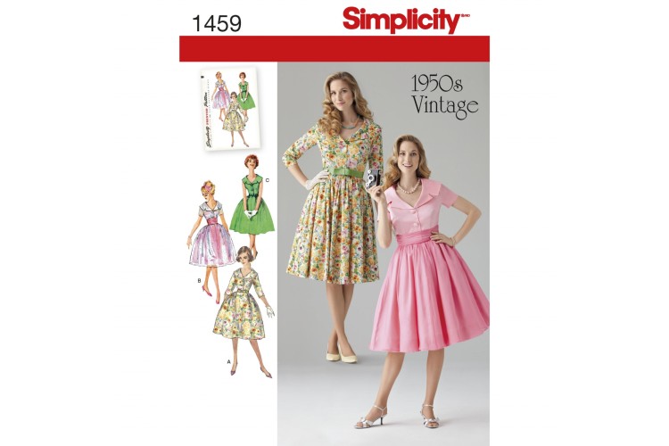 S1459 Misses' and Miss Petite 1950's Vintage Dress