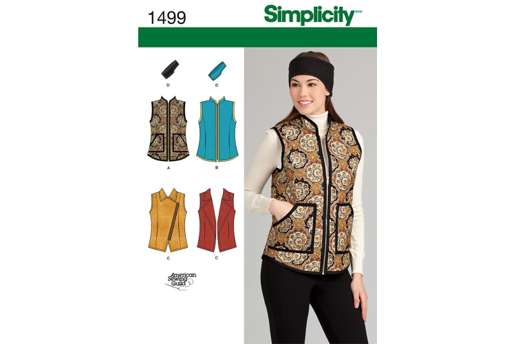 S1499 Misses' Vest and Headband in Three Sizes