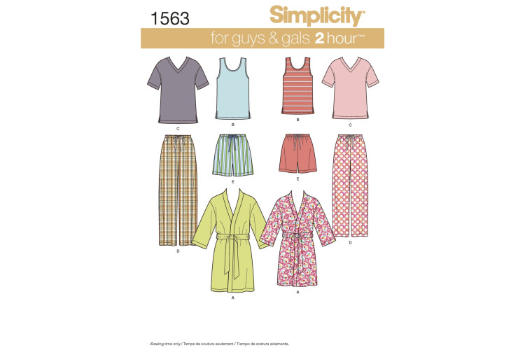 S1563 Misses' and Men's and Teens' Sleepwear
