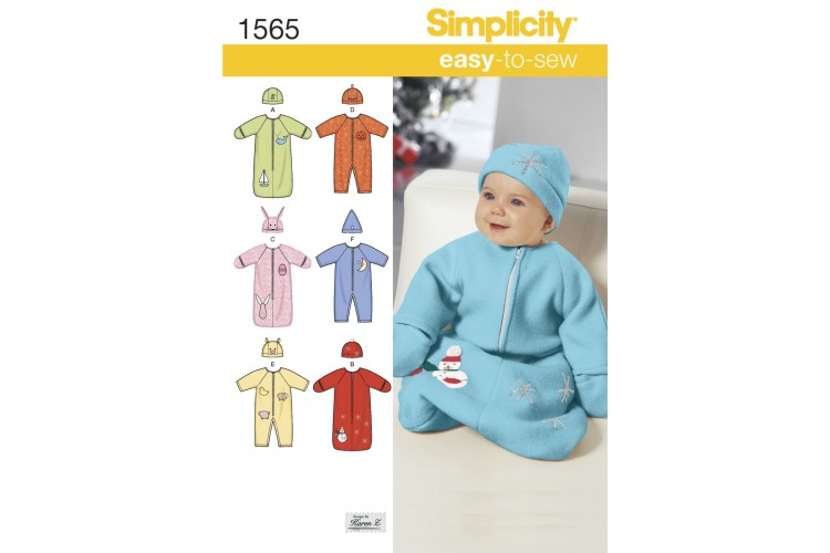 S1565 Babies' Bunting, Romper and Hats