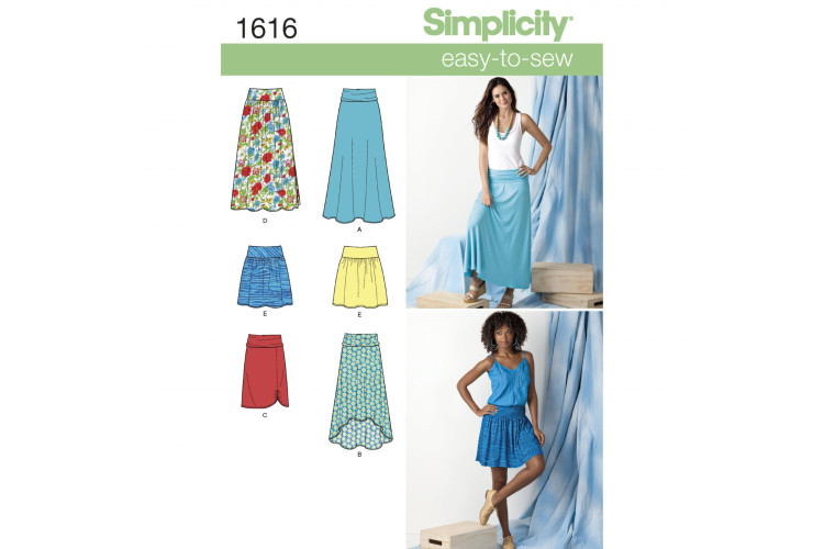 S1616 Misses' Knit or Woven Skirts