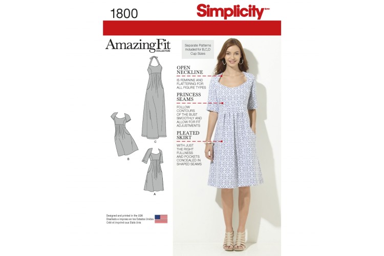 S1800 Misses' & Plus Size Amazing Fit Dresses