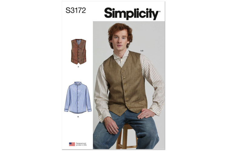 S3172 - Simplicity Sewing Pattern - Men / Boy Top / Vest