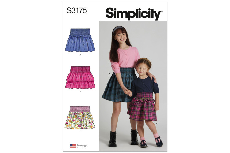 S3175 - Simplicity Sewing Pattern - Child / Girl Skirt