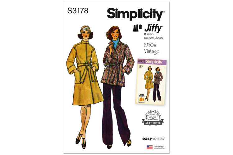 S3178 - Simplicity Sewing Pattern - Misses Jacket