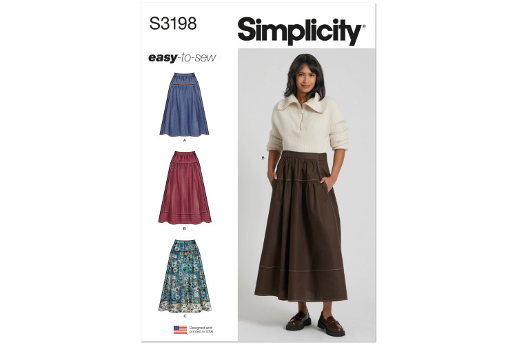 S3198 - Simplicity Sewing Pattern - Misses Skirt
