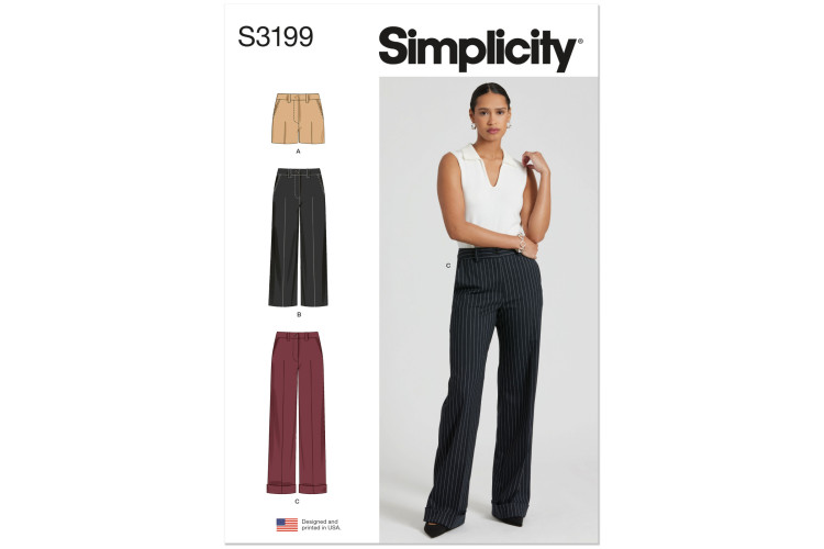 S3199 - Simplicity Sewing Pattern - Misses Trousers