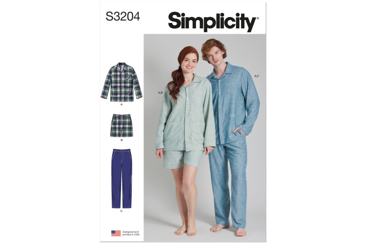 S3204 - Simplicity Sewing Pattern - Unisex Sleepwear