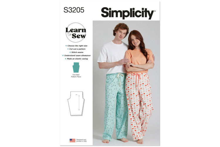 S3205 - Simplicity Sewing Pattern - Unisex Sleepwear