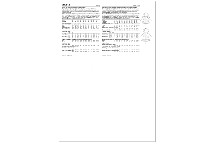 S3215 - Simplicity Sewing Pattern - Misses Dress