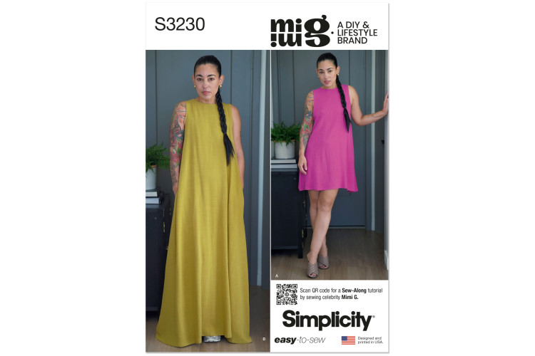 S3230 - Simplicity Sewing Pattern - Misses Dress