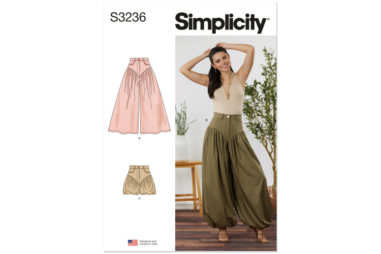 S3236 - Simplicity Sewing Pattern - Misses Trousers