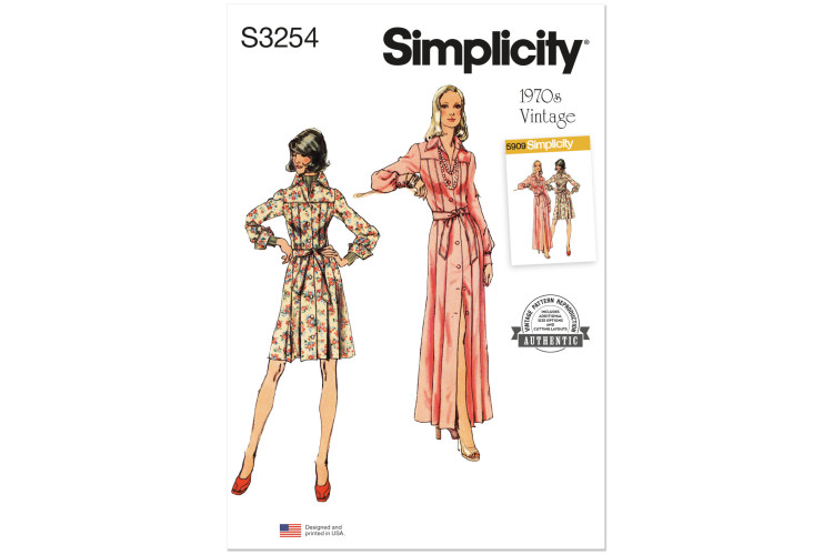 S3254 - Simplicity Sewing Pattern - Misses Dress