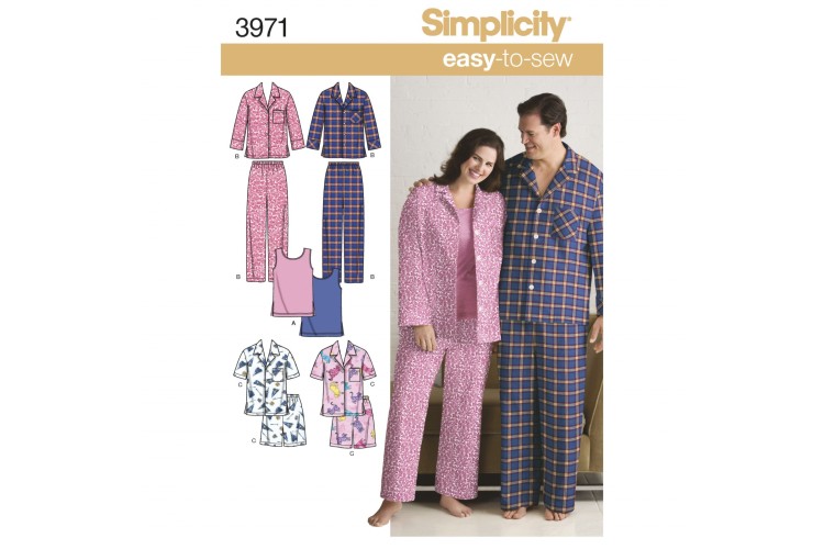 S3971 Women's & Men's Plus Size Sleepwear