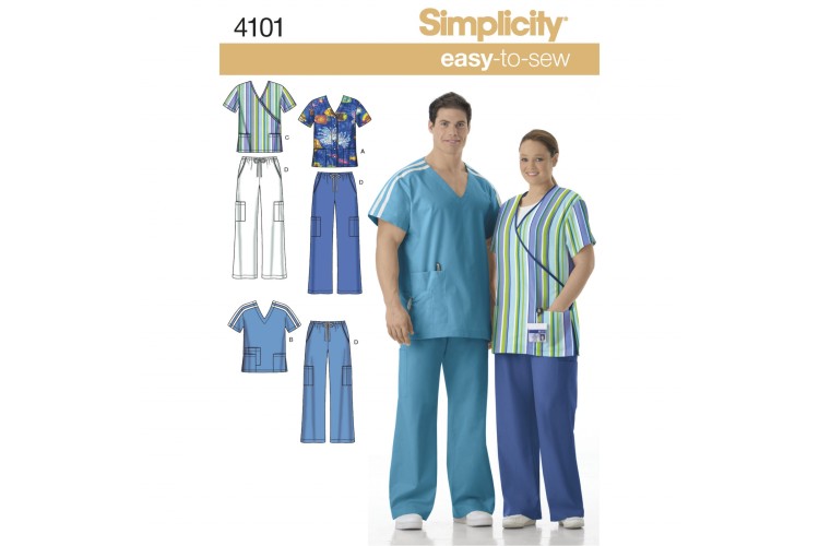 S4101 Women's & Men's Plus Size Scrubs