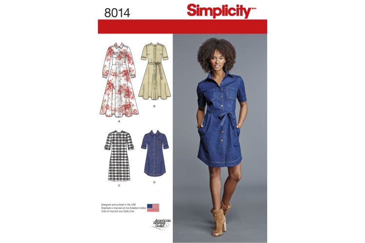 S8014 Misses' Shirt Dress