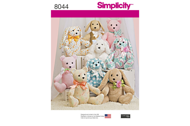 S8044 Two-Pattern Piece Stuffed Animals