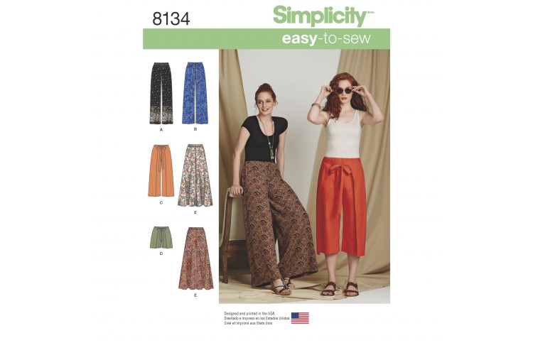 S8134 Simplicity Pattern 8134 Misses' Easy-to-Sew Trousers and Shorts