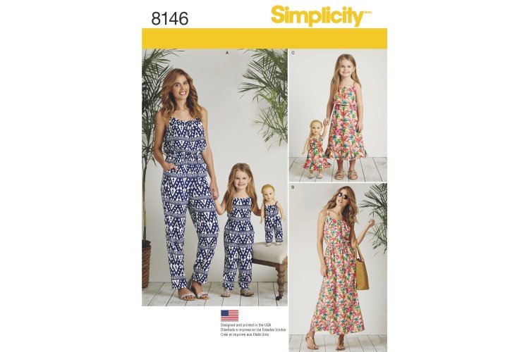 S8146 Simplicity Pattern 8146 Matching outfits for Misses, Child and 18