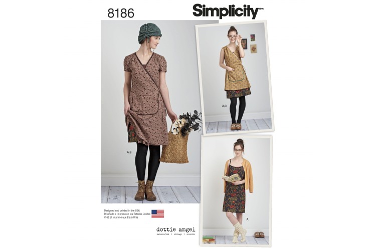 S8186 Misses' Dottie Angel Frock: Wrap & Slip Dress