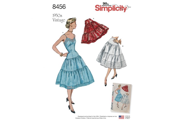 S8456 Misses' Vintage Petticoat and Slip